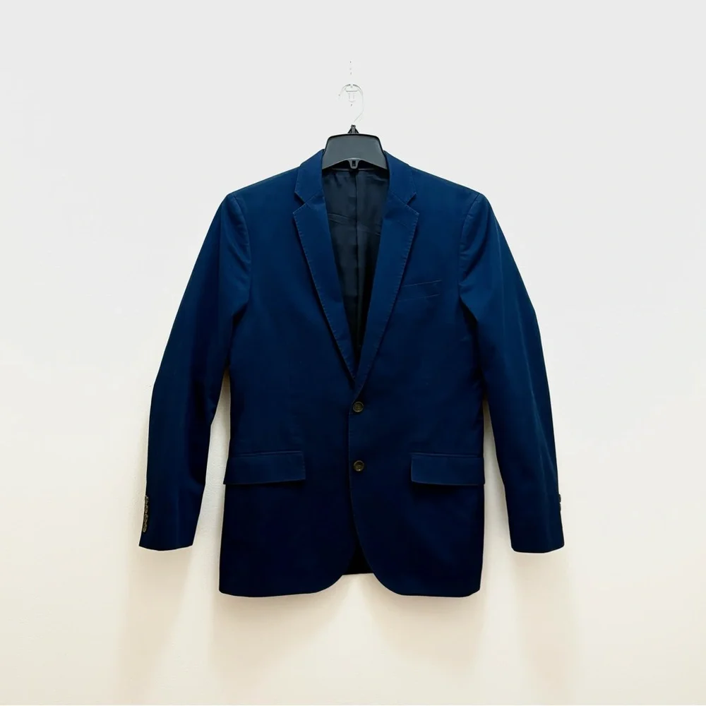 J. Crew $348 Navy Ludlow Slim-fit Suit Jacket in Italian Cotton Chino Sz 38R/M